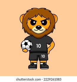 vector illustration of a cute cartoon animal wearing a soccer shirt