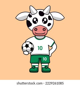 vector illustration of a cute cartoon animal wearing a soccer shirt