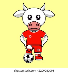 vector illustration of a cute cartoon animal wearing a soccer shirt