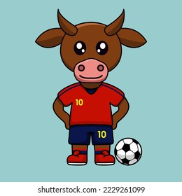 vector illustration of a cute cartoon animal wearing a soccer shirt