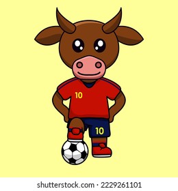 vector illustration of a cute cartoon animal wearing a soccer shirt