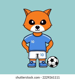 vector illustration of a cute cartoon animal wearing a soccer shirt