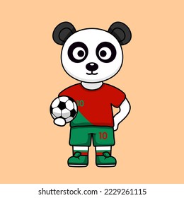 vector illustration of a cute cartoon animal wearing a soccer shirt