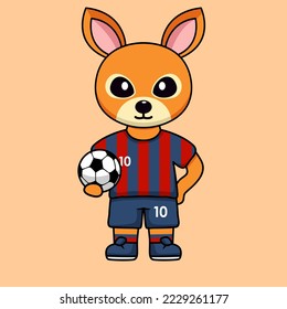 vector illustration of a cute cartoon animal wearing a soccer shirt