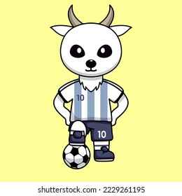 vector illustration of a cute cartoon animal wearing a soccer shirt