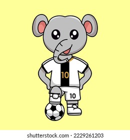 vector illustration of a cute cartoon animal wearing a soccer shirt