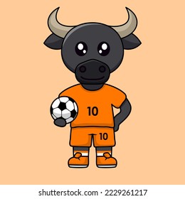 vector illustration of a cute cartoon animal wearing a soccer shirt