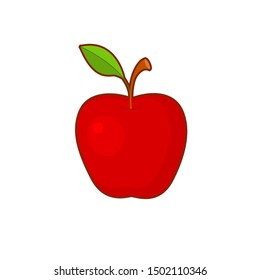 Vector illustration of cute cartoon apple fruit on white background