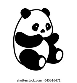 Vector illustration cute cartoon Asian panda bear.  Panda baby animal character icon