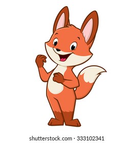 Vector illustration of cute cartoon baby fox for design element. All flat color no gradient, easy editing