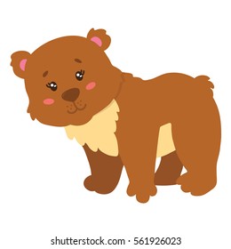 Vector illustration of cute cartoon bear character 