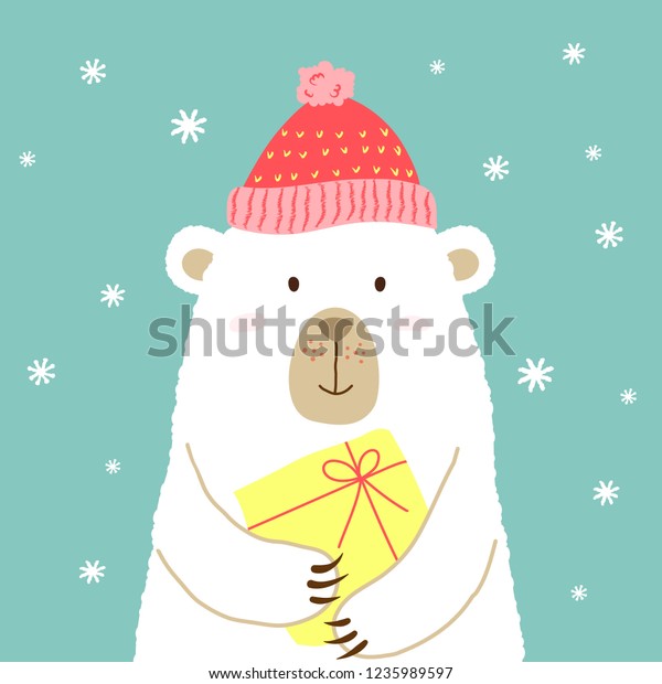 Vector Illustration Cute Cartoon Bear Warm Stock Vector (Royalty Free ...