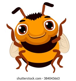 Vector Illustration of a cute cartoon Bee