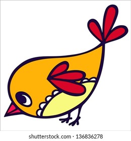 Vector illustration cute cartoon bird