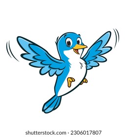 Vector illustration of a cute cartoon bird for design element