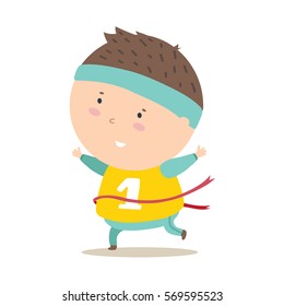 Vector illustration of cute cartoon boy character 