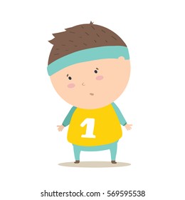 Vector illustration of cute cartoon boy character 