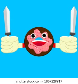 Ilustración vectorial de los bonitos gráficos de tartas de dibujos animados. Es bueno para el logo, la mascota y el icono en la compañía y el café.