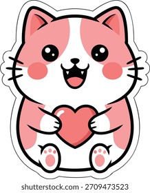 Ilustración vectorial de lindos personajes de gatos de dibujos animados sobre fondo aislado. Ilustración vectorial dibujada a mano. 