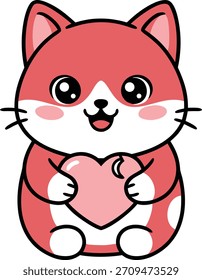 Ilustración vectorial de lindos personajes de gatos de dibujos animados sobre fondo aislado. Ilustración vectorial dibujada a mano. 