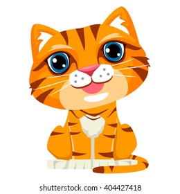 Vector Illustration of  Cute Cartoon Cat