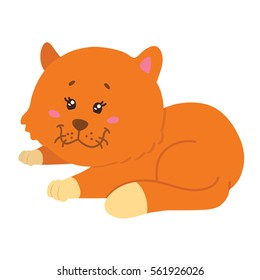 Vector illustration of cute cartoon cat character 