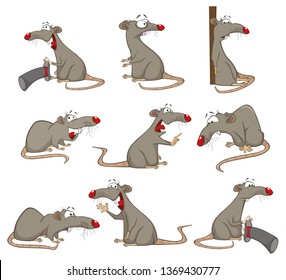 Vector Illustration of a Cute Cartoon Character Rat for you Design and Computer Game