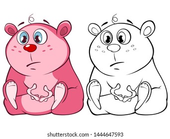 Vector Illustration of a Cute Cartoon Character Guinea Pig  for you Design and Computer Game. Coloring Book Outline Set 