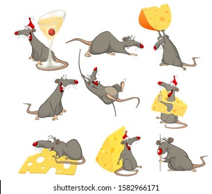 Vector Illustration of a Cute Cartoon Character Rat for you Design and Computer Game. 