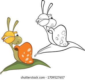 Ilustración vectorial de un caricaturista corto para tu diseño y juego de ordenador. Conjunto de esquema del libro de coloreado 