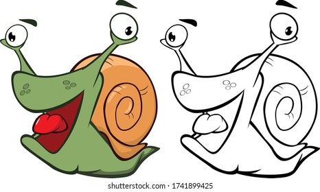 Ilustración vectorial de un caricaturista lindo para tu diseño y juego de computadora. Conjunto de esquema del libro de coloreado 