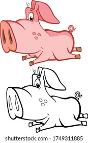 Vektorgrafik eines Cute Cartoon Charakters für Ihr Design und Computerspiel. Rahmenset für Farbbücher 