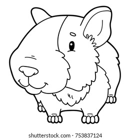 Kawaii Guinea Pig Coloring Pages