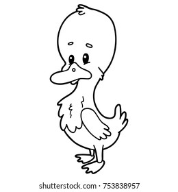 Vector illustration of cute cartoon  character for children, coloring page