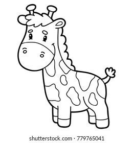 Vector illustration of cute cartoon  character for children, coloring page