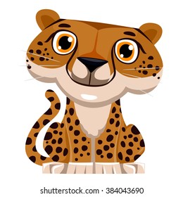 Vector Illustration of a cute cartoon Cheetah