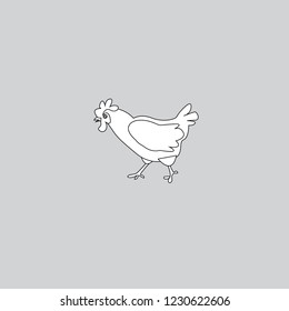 Vector illustration of cute cartoon chicken coloring book