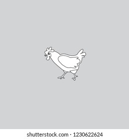Vector illustration of cute cartoon chicken coloring book