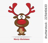 Vector illustration of cute cartoon Christmas reindeer 