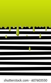 Vector Illustration with Cute Cartoon Color Paint Splashes on the Stripped Background.