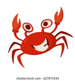 Vector illustration of a cute cartoon crab