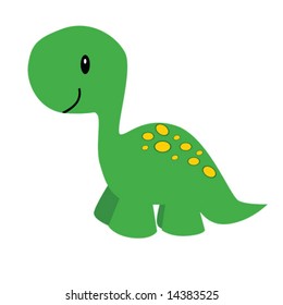 Vector illustration of a cute cartoon dinosaur