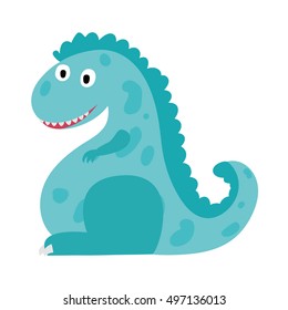 Vector illustration of a cute cartoon dinosaur