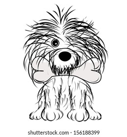 vector illustration of cute cartoon dog