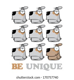 Vector illustration of cute cartoon dog. Place for your text.