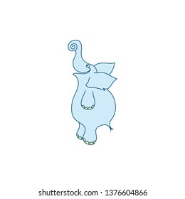 Vector illustration of cute cartoon elephant baby