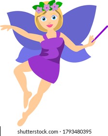 Vector illustration of a cute cartoon fairy