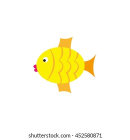 Vector illustration of cute cartoon fish isolated on white background