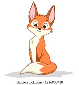 Vector Illustration Of Cute Cartoon Fox For Design Element