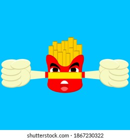 Vector illustration of cute cartoon french fries graphics. Suitable for logos, mascots and icons in companies and cafes.